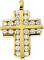 14K Gold Accented Cross Pendant II