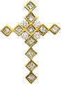 14K Gold Round Natural Diamond Cross Pendant – 2/3 CTW