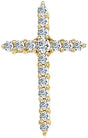 14K Gold Round Natural Diamond Accented Cross Pendant – 1/3 CTW - Yellow Gold