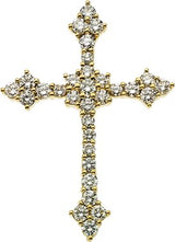 Platinum Round Natural Diamond Cross Pendant – 3/4 CTW