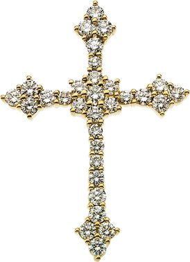 Platinum Round Natural Diamond Cross Pendant – 3/4 CTW