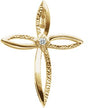 14K Gold Round Natural Diamond Solitaire Cross Pendant – 0.03 CTW · 2mm Stones