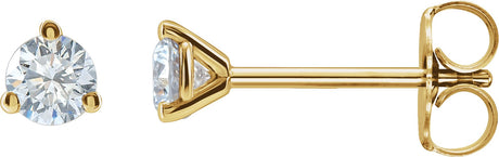 14K Gold Lab-Grown Diamond Round 3-Prong Cocktail-Style Stud Earrings - Yellow Gold
