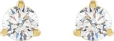 14K Gold Lab-Grown Diamond Round 3-Prong Cocktail-Style Stud Earrings – 2.5-7.5mm Stones - Yellow Gold - view 2