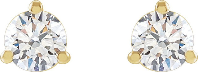 14K Gold Lab-Grown Diamond Round 3-Prong Cocktail-Style Stud Earrings – 2.5-7.5mm Stones - Yellow Gold - view 2