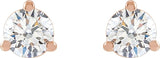 14K Gold Lab-Grown Diamond Round 3-Prong Cocktail-Style Stud Earrings – 2.5-7.5mm Stones - Rose Gold - view 2