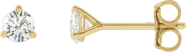 14K Gold Lab-Grown Diamond Round 3-Prong Cocktail-Style Stud Earrings - Yellow Gold