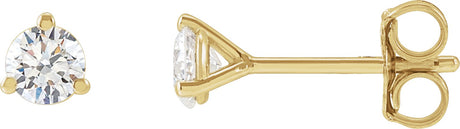 14K Gold Lab-Grown Diamond Round 3-Prong Cocktail-Style Stud Earrings – 2.5-7.5mm Stones - Yellow Gold