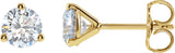 14K Gold Lab-Grown Diamond Round 3-Prong Cocktail-Style Stud Earrings – 2.5-7.5mm Stones - Yellow Gold