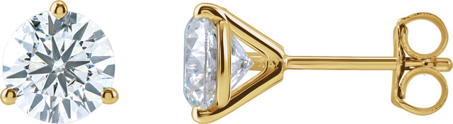 14K Gold Lab-Grown Diamond Round 3-Prong Cocktail-Style Stud Earrings - Yellow Gold