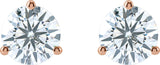 14K Gold Lab-Grown Diamond Round 3-Prong Cocktail-Style Stud Earrings – 2.5-7.5mm Stones - Rose Gold - view 2