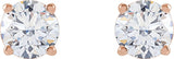 14K Gold Lab-Grown Diamond Round 4-Prong Lightweight Stud Earrings – up to 1 1/4 CTW - Rose Gold - view 4