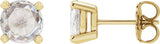14K Gold Natural Diamond Round 4-Prong Rose-Cut Stud Earrings - Yellow Gold