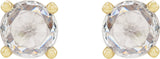 14K Gold Natural Diamond Round 4-Prong Rose-Cut Stud Earrings - Yellow Gold - view 2