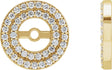 14K Gold Natural Diamond Double Halo-Style Earring Jackets - Yellow Gold