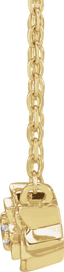 14K Gold Round Natural Diamond Flower Necklace – 0.015 CTW - Yellow Gold - view 2