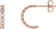 14K Gold Round Lab-Grown Diamond Bezel-Set Hoop Earrings - Rose Gold