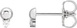 Platinum Round Natural Diamond Accented Bead Earrings