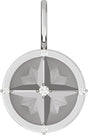 Platinum Round Natural Diamond Compass Pendant