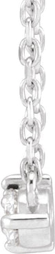 Platinum Round Natural Diamond Three-Stone Bar Necklace – 1/5 CTW - view 2