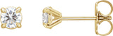 14K Gold Lab-Grown Diamond Round 4-Prong Cocktail-Style Claw Stud Earrings - Yellow Gold