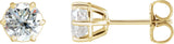 14K Gold Lab-Grown Diamond Round 6-Prong Stud Earrings - Yellow Gold