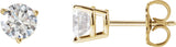 14K Gold Lab-Grown Diamond Round 3-Prong Stud Earrings - Yellow Gold