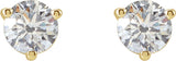 14K Gold Natural Diamond Round 3-Prong Stud Earrings – 1/5 CTW - Yellow Gold - view 2