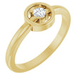 14K Gold Round Natural Diamond Solitaire Ring – 3mm Stones - Yellow Gold
