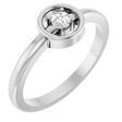 Platinum Round Natural Diamond Solitaire Ring – 3mm Stones