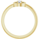 14K Gold Round Natural Diamond Solitaire Ring – 3mm Stones - Yellow Gold - view 2