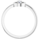 Platinum Round Natural Diamond Solitaire Ring – 3mm Stones - view 2