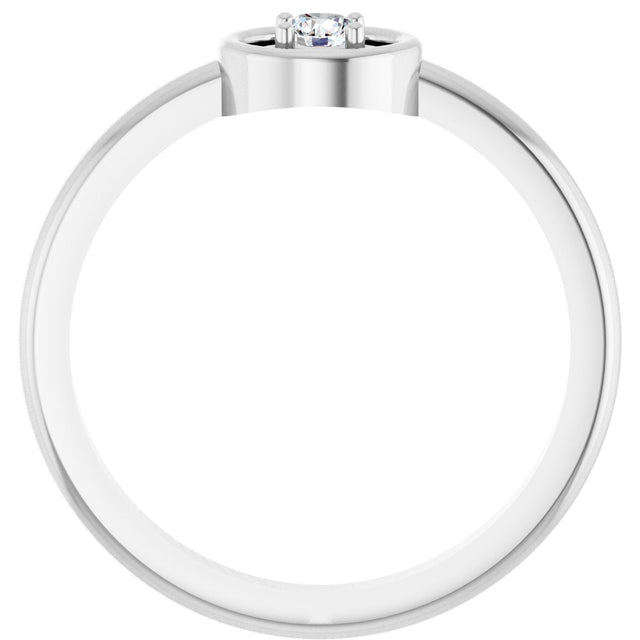 Platinum Round Natural Diamond Solitaire Ring – 3mm Stones - view 2