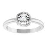 Platinum Round Natural Diamond Solitaire Ring – 3mm Stones - view 3