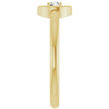 14K Gold Round Natural Diamond Solitaire Ring – 3mm Stones - Yellow Gold - view 4