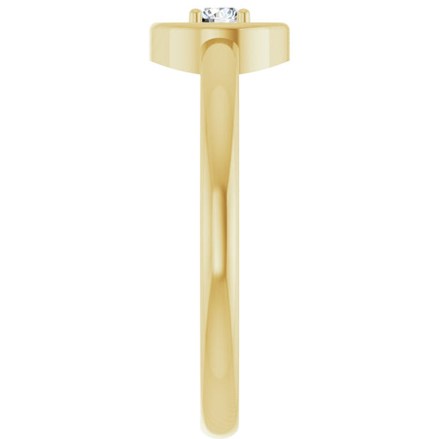 14K Gold Round Natural Diamond Solitaire Ring – 3mm Stones - Yellow Gold - view 4