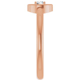14K Gold Round Natural Diamond Solitaire Ring – 3mm Stones - Rose Gold - view 4