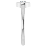 14K Gold Round Natural Diamond Solitaire Ring – 3mm Stones - White Gold - view 4