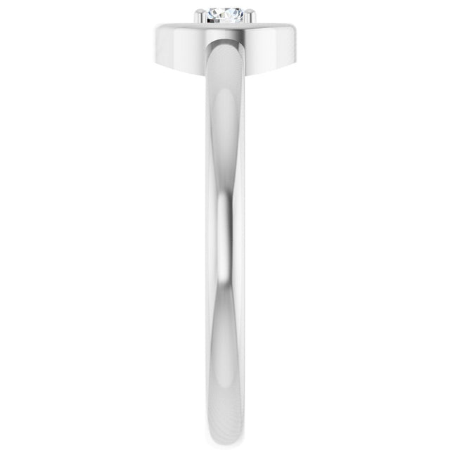 14K Gold Round Natural Diamond Solitaire Ring – 3mm Stones - White Gold - view 4