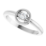 Platinum Round Natural Diamond Solitaire Ring – 3mm Stones - view 5
