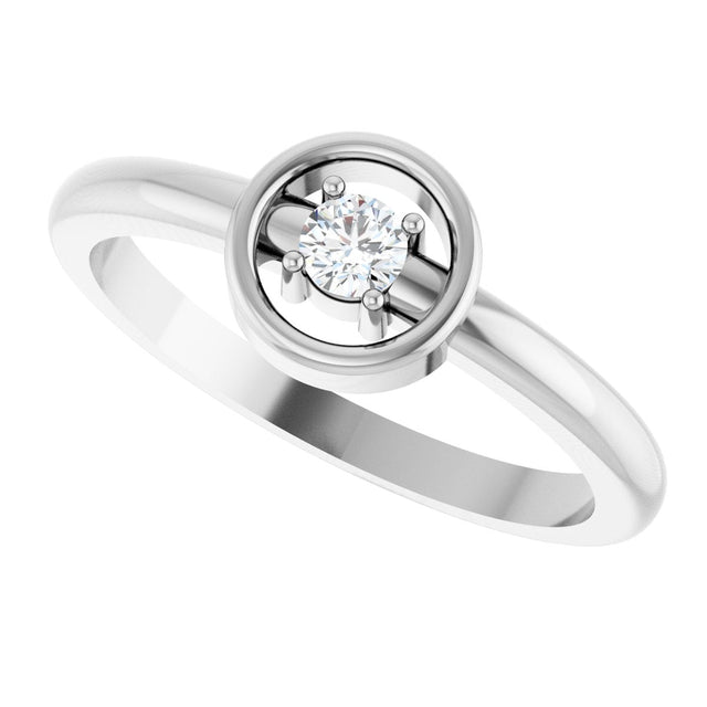 Platinum Round Natural Diamond Solitaire Ring – 3mm Stones - view 5