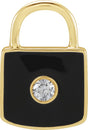 14K Gold Accented Enamel Lock Pendant - Yellow Gold