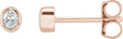 14K Gold Lab-Grown Diamond Oval Bezel-Set Stud Earrings - Rose Gold
