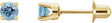 14K Gold Natural Aquamarine Round 4-Prong Stud Earrings