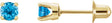 14K Gold Natural Swiss Blue Topaz Round 4-Prong Stud Earrings