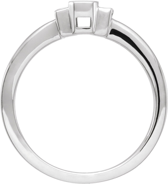 14K Gold Accented Enamel Ring - White Gold - view 2
