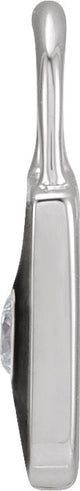 14K Gold Accented Enamel Lock Pendant - White Gold - view 2