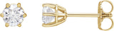 14K Gold Lab-Grown Diamond Round 6-Prong Stud Earrings - Yellow Gold