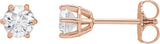 14K Gold Lab-Grown Diamond Round 6-Prong Stud Earrings - Rose Gold