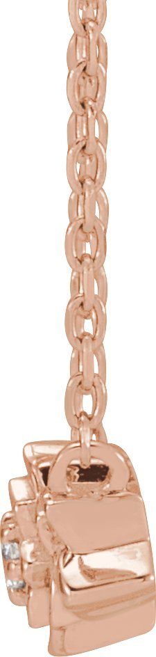 14K Gold Round Natural Diamond Flower Necklace – 0.015 CTW - Rose Gold - view 2